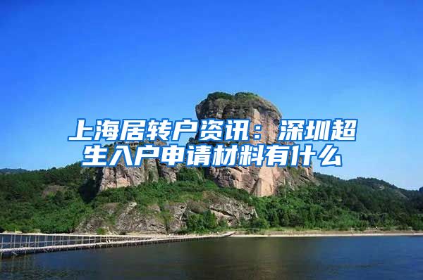 上海居转户资讯：深圳超生入户申请材料有什么