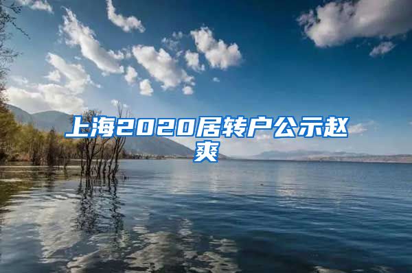 上海2020居转户公示赵爽