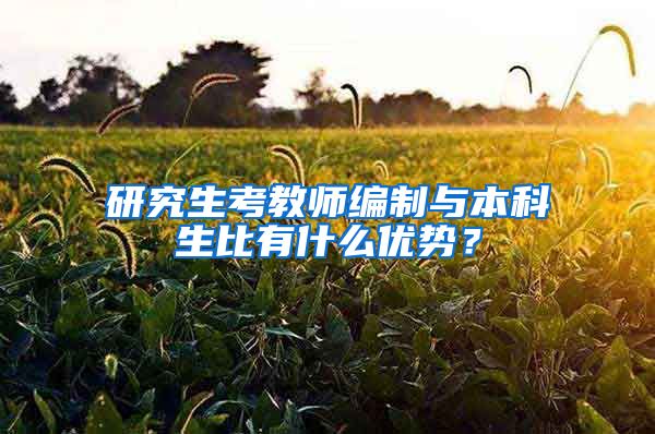 研究生考教师编制与本科生比有什么优势？