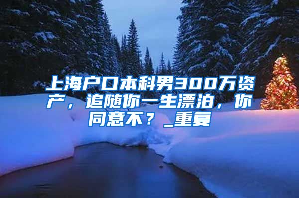 上海户口本科男300万资产，追随你一生漂泊，你同意不？_重复