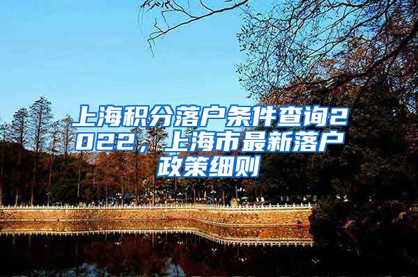 上海积分落户条件查询2022，上海市最新落户政策细则