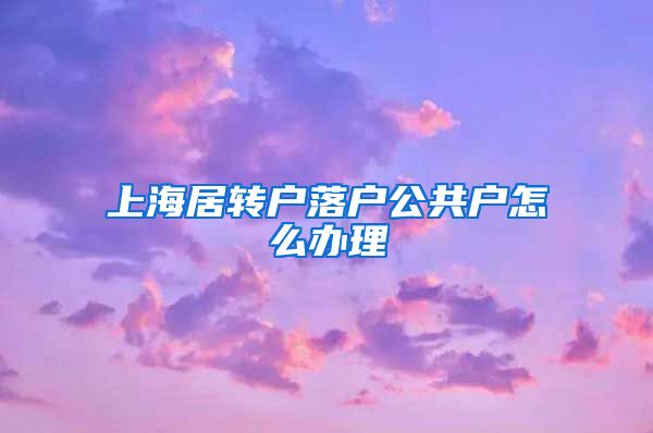 上海居转户落户公共户怎么办理