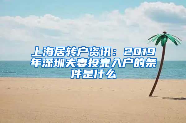 上海居转户资讯：2019年深圳夫妻投靠入户的条件是什么