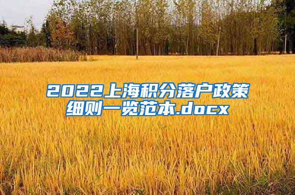 2022上海积分落户政策细则一览范本.docx