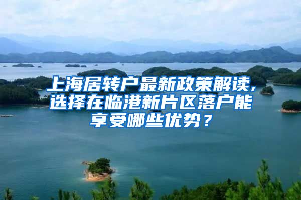 上海居转户最新政策解读,选择在临港新片区落户能享受哪些优势？