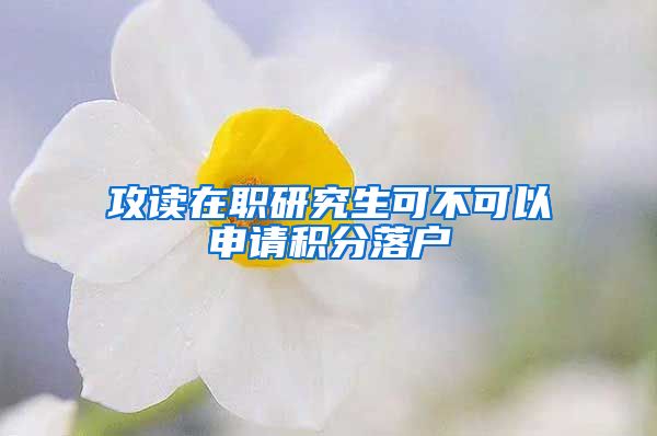 攻读在职研究生可不可以申请积分落户