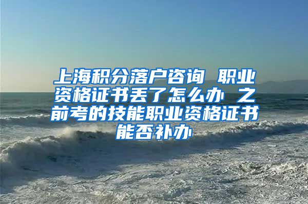 上海积分落户咨询 职业资格证书丢了怎么办 之前考的技能职业资格证书能否补办