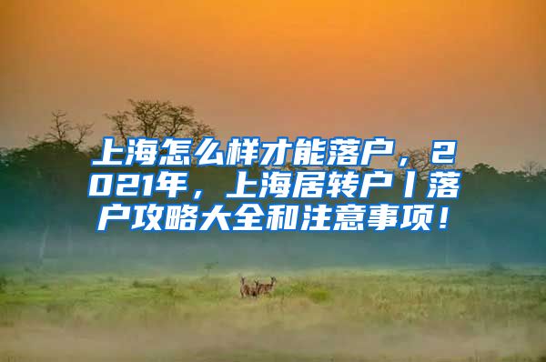 上海怎么样才能落户，2021年，上海居转户丨落户攻略大全和注意事项！