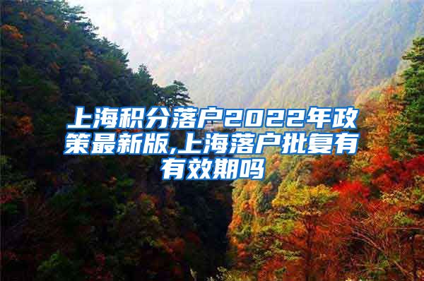 上海积分落户2022年政策最新版,上海落户批复有有效期吗