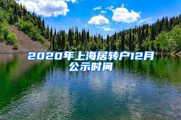 2020年上海居转户12月公示时间