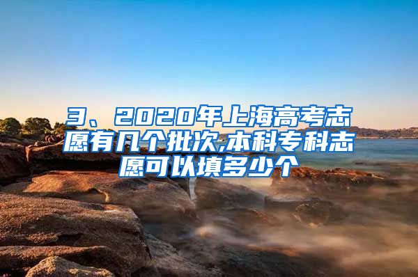 3、2020年上海高考志愿有几个批次,本科专科志愿可以填多少个