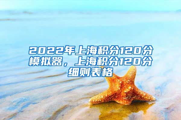 2022年上海积分120分模拟器，上海积分120分细则表格