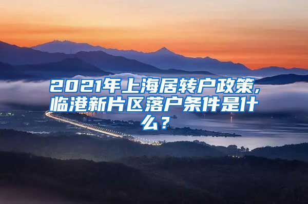 2021年上海居转户政策,临港新片区落户条件是什么？