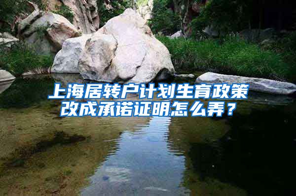 上海居转户计划生育政策改成承诺证明怎么弄？