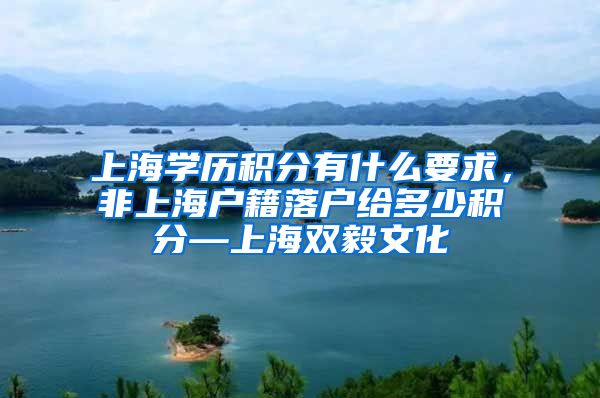 上海学历积分有什么要求，非上海户籍落户给多少积分—上海双毅文化
