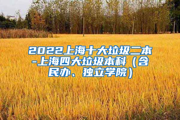 2022上海十大垃圾二本-上海四大垃圾本科（含民办、独立学院）