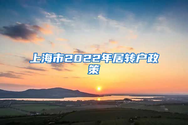 上海市2022年居转户政策