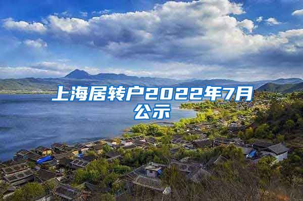 上海居转户2022年7月公示