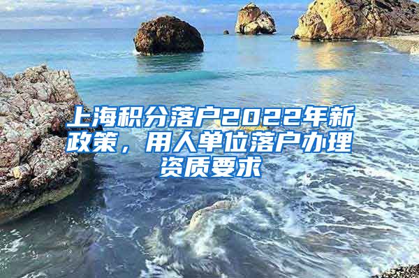 上海积分落户2022年新政策，用人单位落户办理资质要求