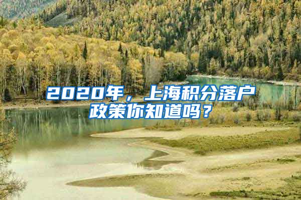 2020年，上海积分落户政策你知道吗？