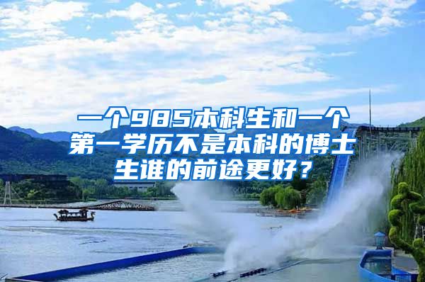 一个985本科生和一个第一学历不是本科的博士生谁的前途更好？