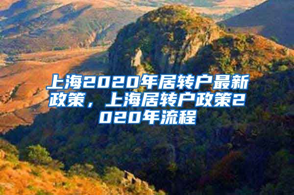 上海2020年居转户最新政策，上海居转户政策2020年流程