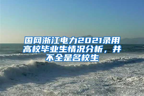 国网浙江电力2021录用高校毕业生情况分析，并不全是名校生