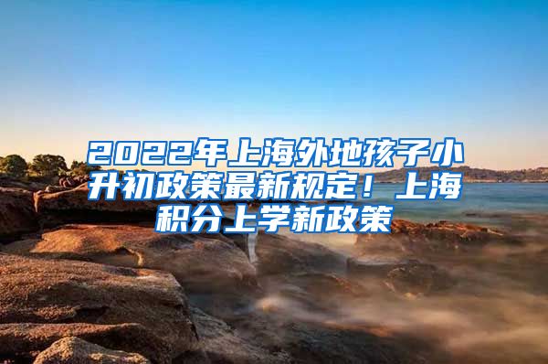 2022年上海外地孩子小升初政策最新规定！上海积分上学新政策