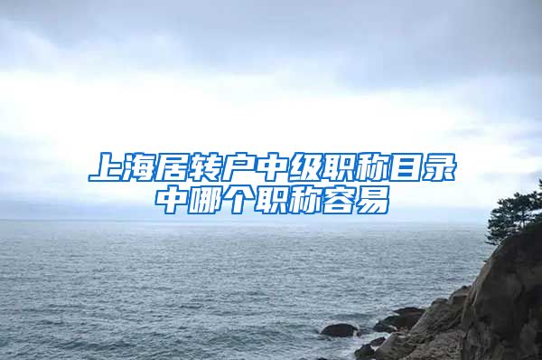 上海居转户中级职称目录中哪个职称容易