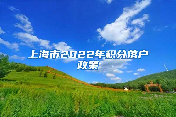 上海市2022年积分落户政策