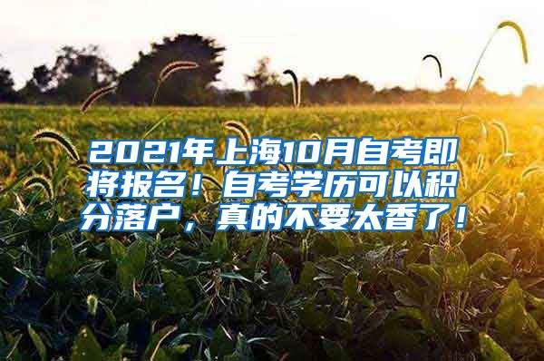 2021年上海10月自考即将报名！自考学历可以积分落户，真的不要太香了！