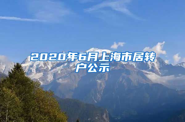 2020年6月上海市居转户公示