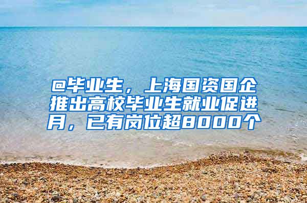 @毕业生，上海国资国企推出高校毕业生就业促进月，已有岗位超8000个