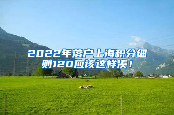 2022年落户上海积分细则120应该这样凑！