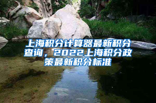 上海积分计算器最新积分查询，2022上海积分政策最新积分标准
