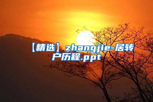 【精选】zhangjie-居转户历程.ppt