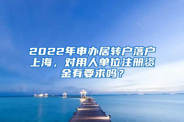 2022年申办居转户落户上海，对用人单位注册资金有要求吗？