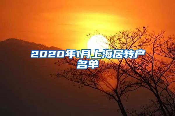 2020年1月上海居转户名单