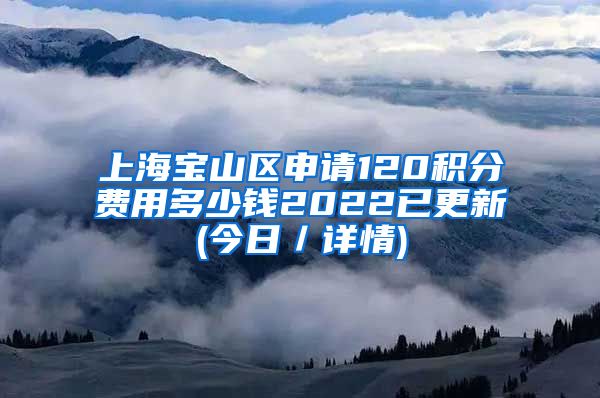 上海宝山区申请120积分费用多少钱2022已更新(今日／详情)