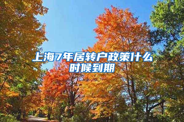 上海7年居转户政策什么时候到期