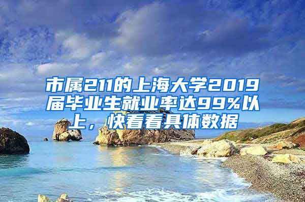 市属211的上海大学2019届毕业生就业率达99%以上，快看看具体数据