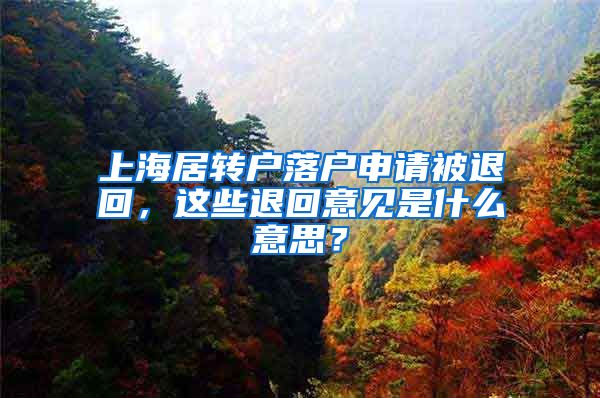 上海居转户落户申请被退回，这些退回意见是什么意思？