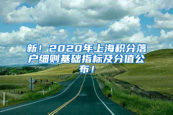 新！2020年上海积分落户细则基础指标及分值公布！