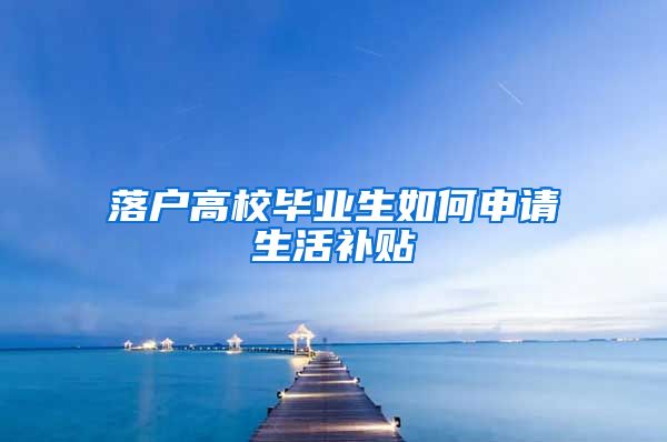 落户高校毕业生如何申请生活补贴