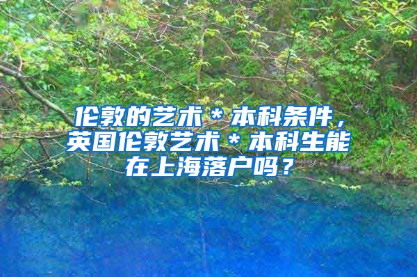 伦敦的艺术＊本科条件，英国伦敦艺术＊本科生能在上海落户吗？