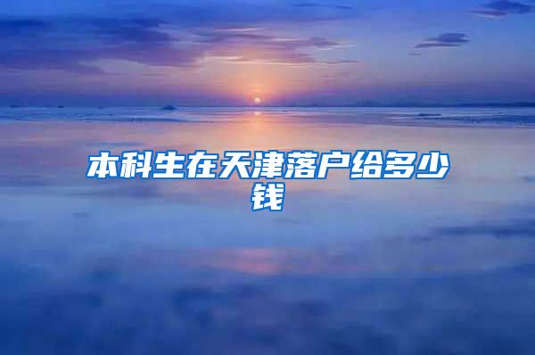 本科生在天津落户给多少钱