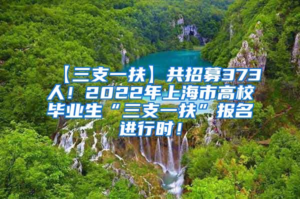 【三支一扶】共招募373人！2022年上海市高校毕业生“三支一扶”报名进行时！