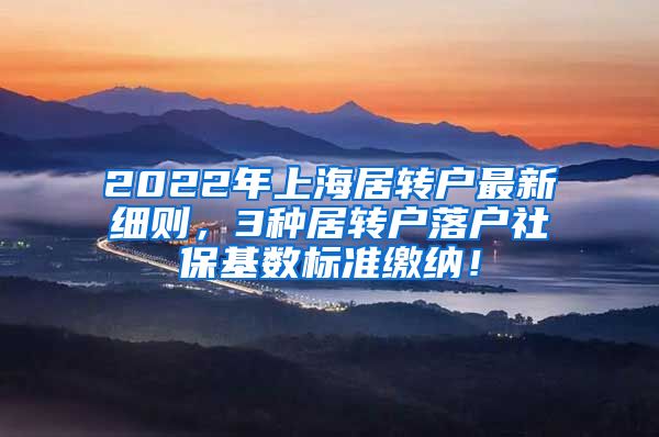 2022年上海居转户最新细则，3种居转户落户社保基数标准缴纳！