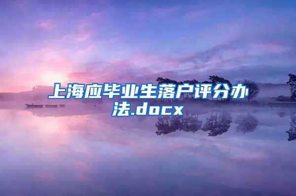 上海应毕业生落户评分办法.docx