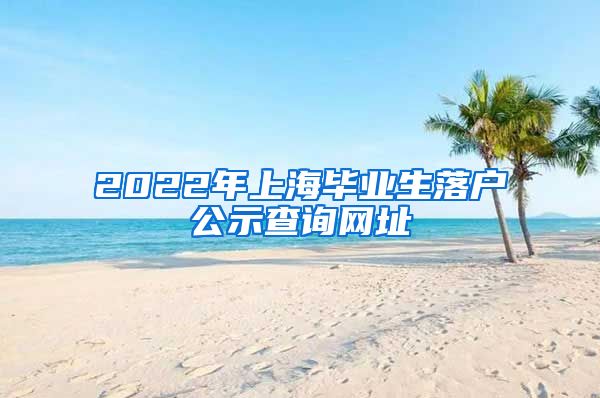 2022年上海毕业生落户公示查询网址